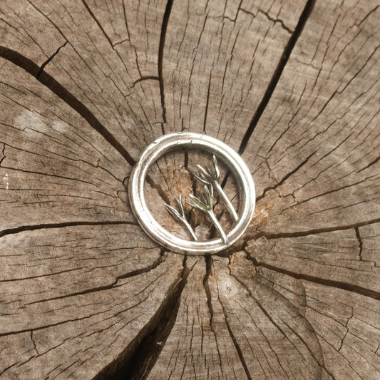 Chorioactis Geaster Mushroom Pendant in Sterling Silver