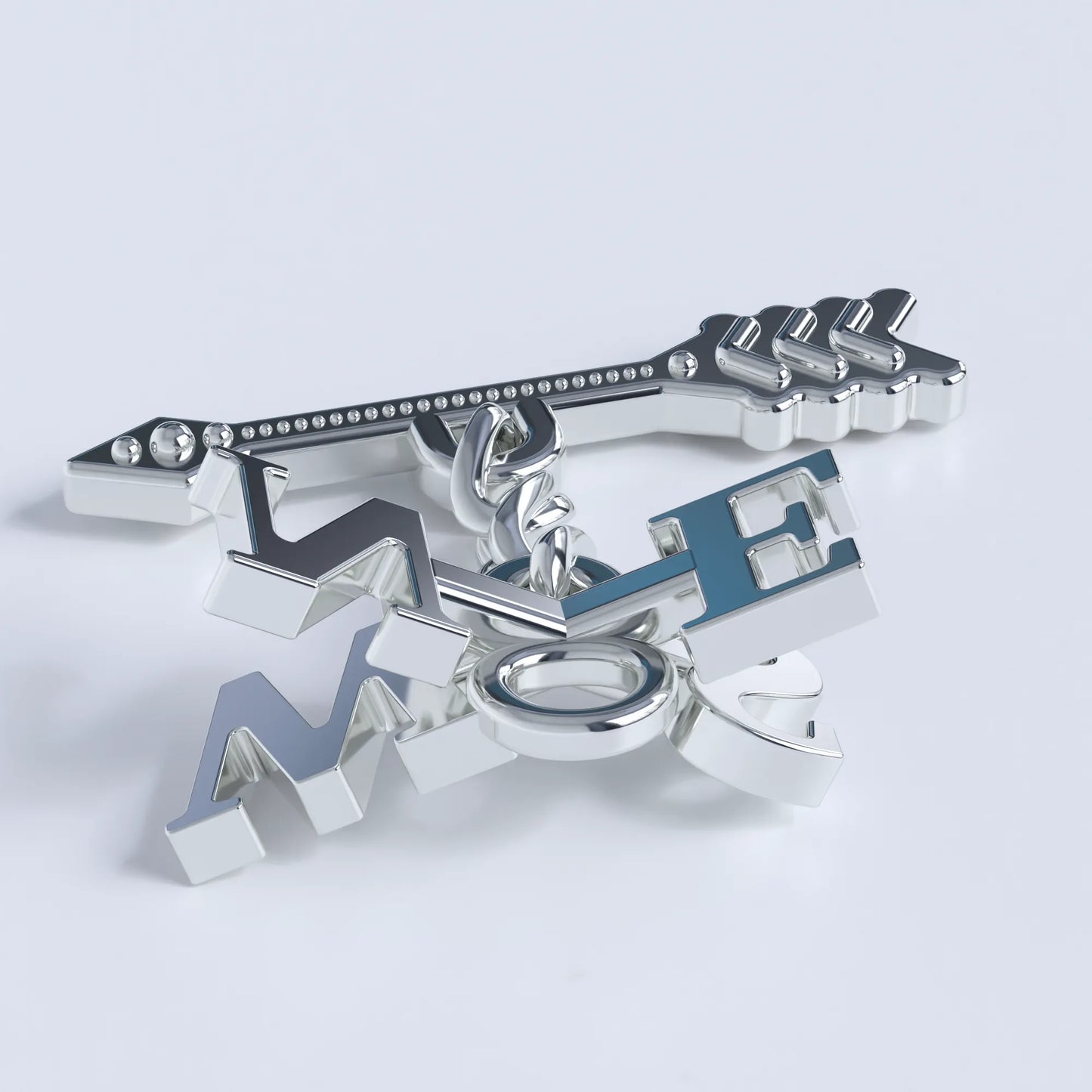 weathervane style sterling silver pendant with a chain with 3 links that connects the N S E W portion to a milligrain arrow, the bail attaches to the N S E W part of the pendant