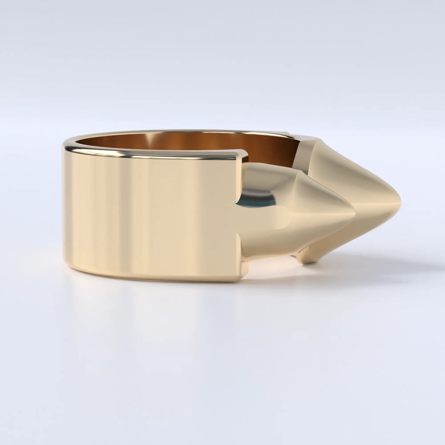 Gold mountain shaped ring with 2 peaks from the side