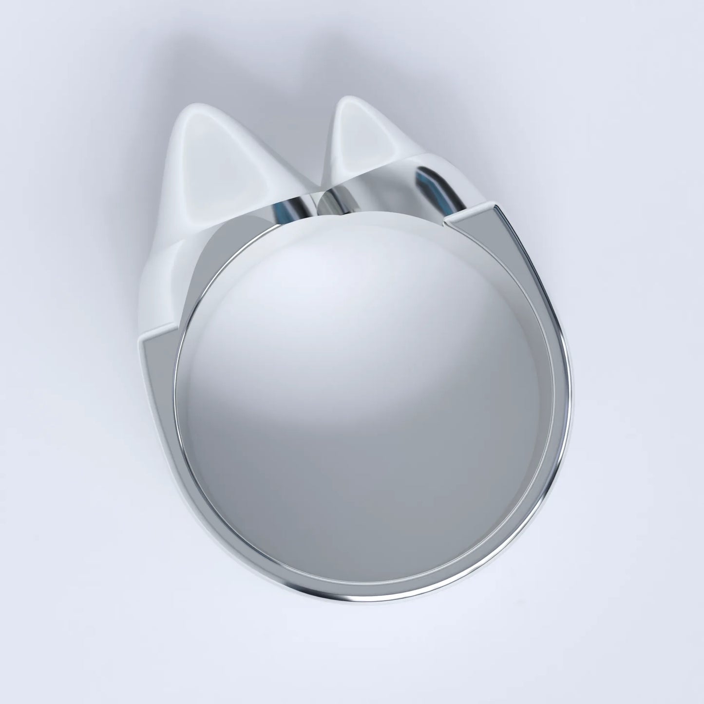 silver mountain shaped ring with 2 peaks