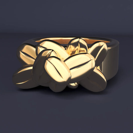 Coffee Bean Ring in 14ct Yellow Gold