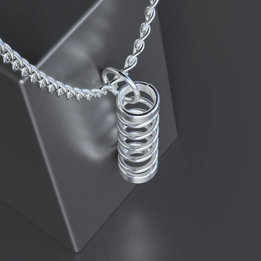 Kinetic Spring Pendant in Sterling Silver