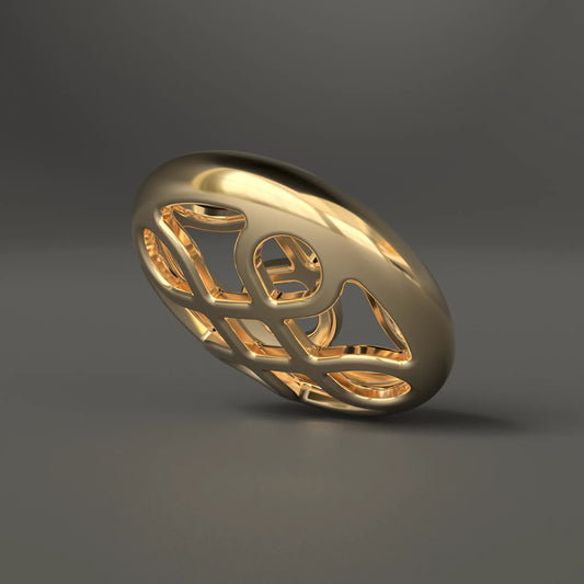 Looped Square Pendant in 9ct Yellow Gold