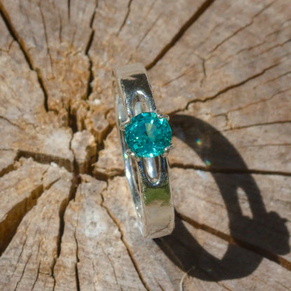 Handmade Sterling Silver Parabia Yb:YAG Ring with Signature Clover Prongs Hallmarked