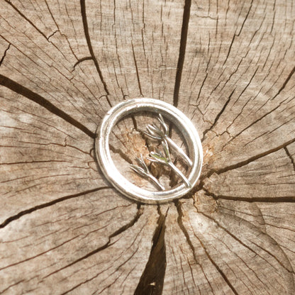 Chorioactis Geaster Mushroom Pendant in Sterling Silver