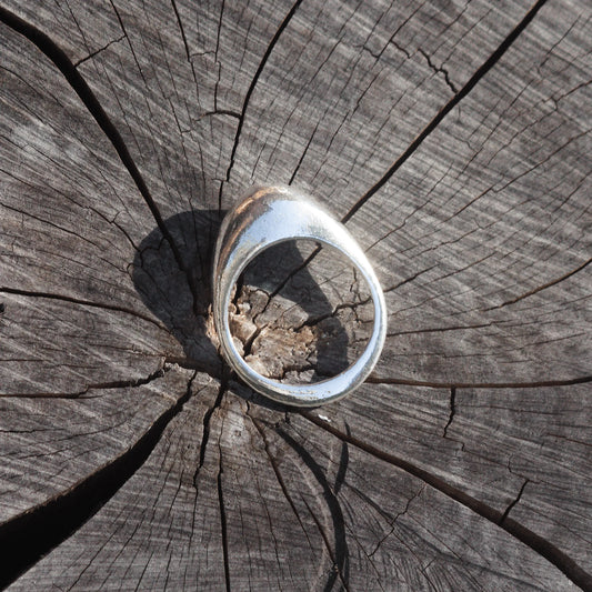 Egg Inspired Ring in Sterling Silver
