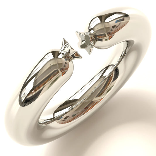 Sausage Shaped Ring in Sterling Silver