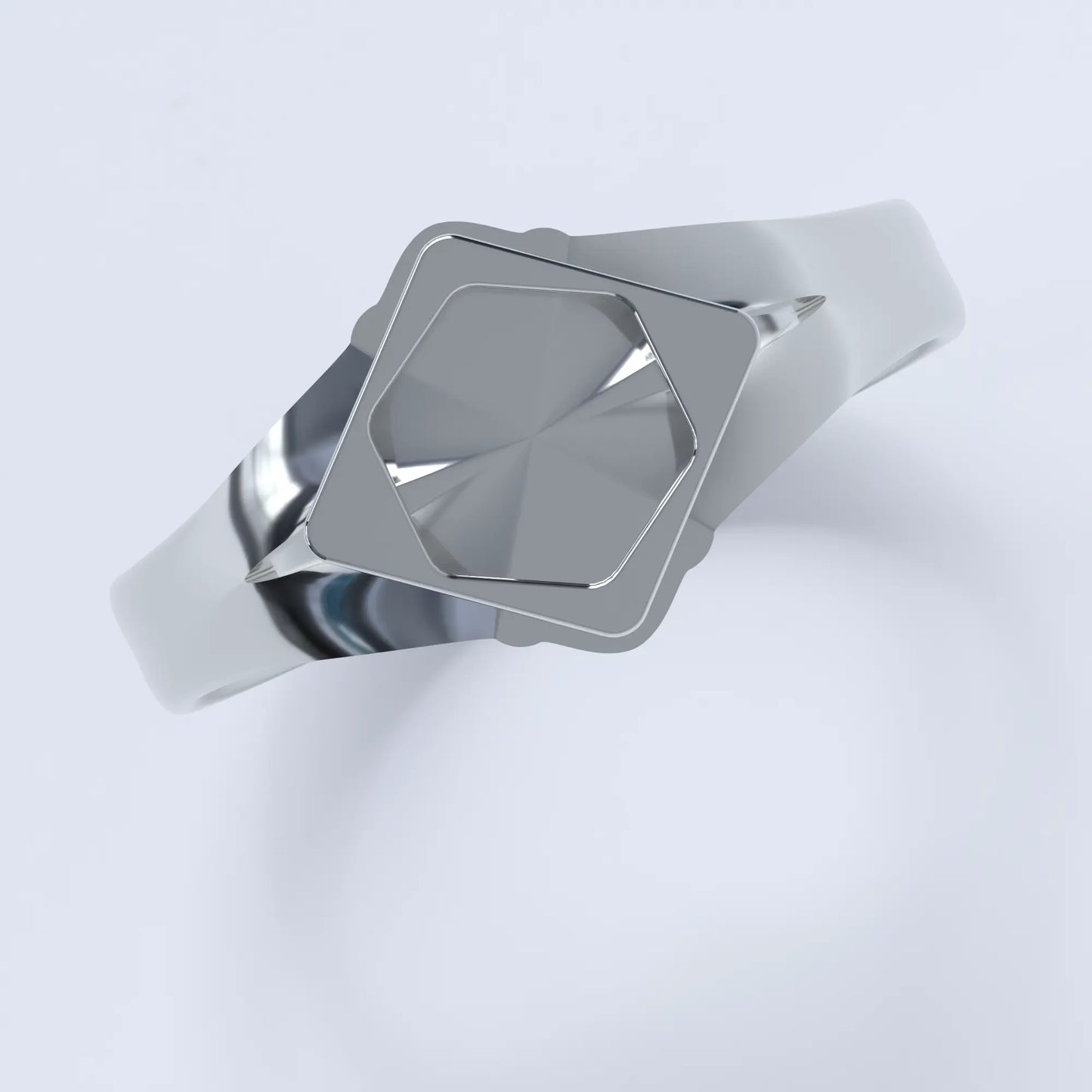 Japanese KAMON Ring in Sterling Silver - "Sumitate Kaku ni Jinuki Kikkou ni Mitsuboshi" Style