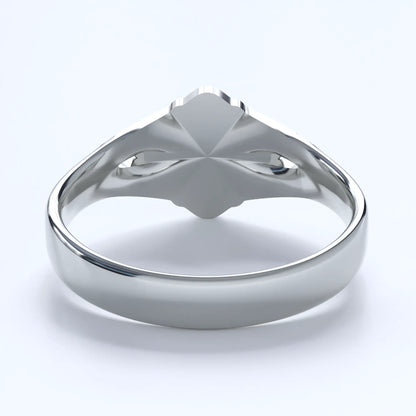 Japanese KAMON Ring in Sterling Silver - "Sumitate Kaku ni Jinuki Kikkou ni Mitsuboshi" Style