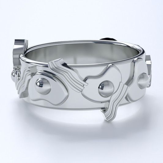 Bacon and Eggs Ring 2026 Sterling Silver Hallmarked