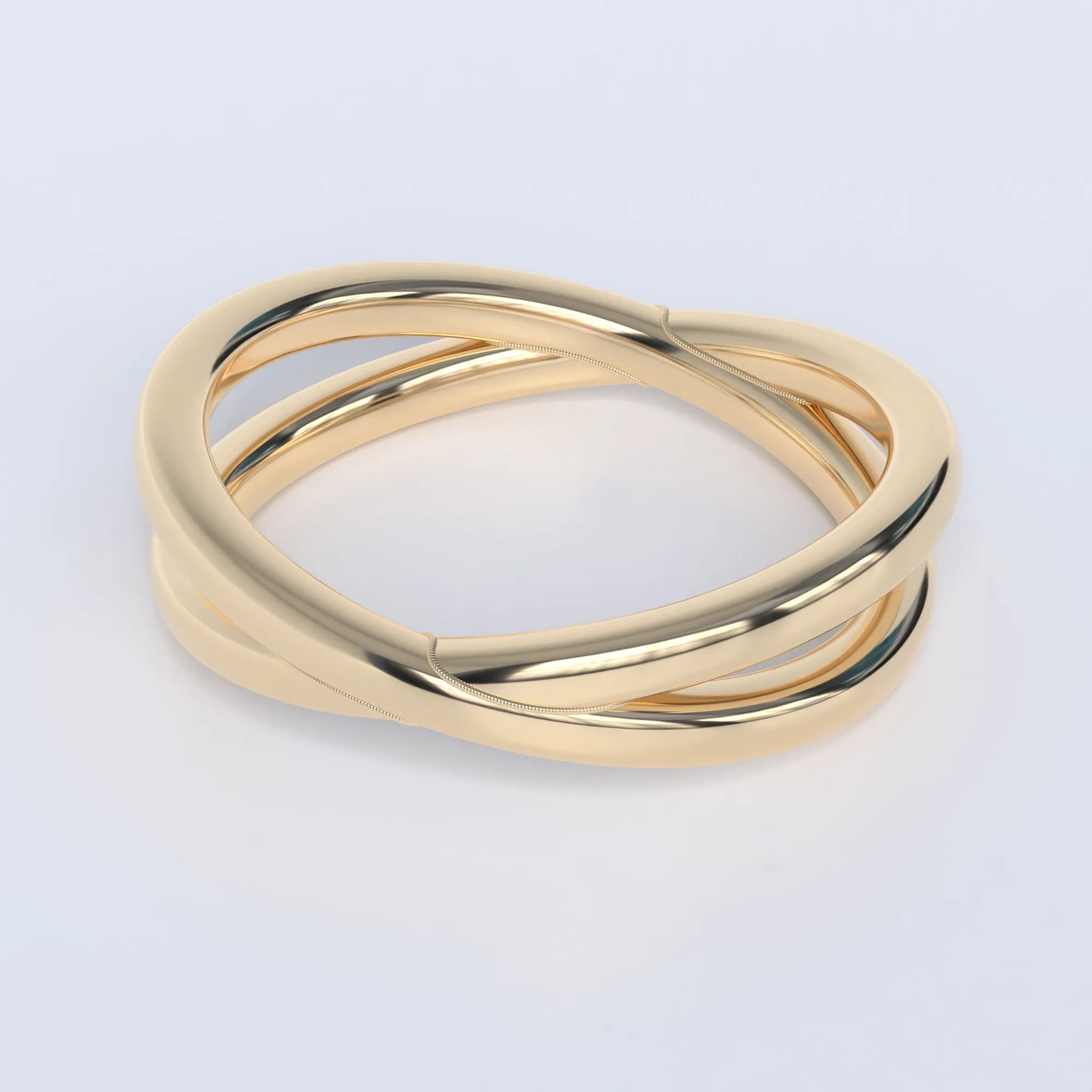 gold ring made of 2 interlocking rings