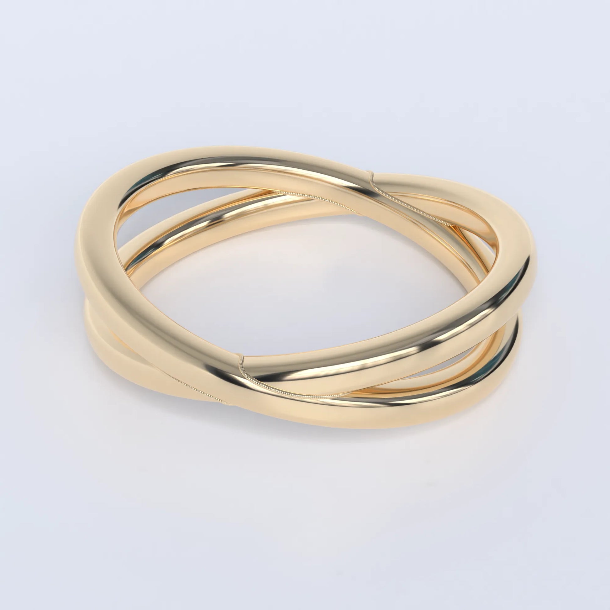 gold ring made of 2 interlocking rings