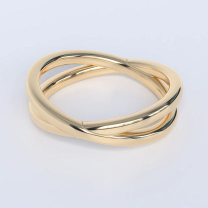 gold ring made of 2 interlocking rings