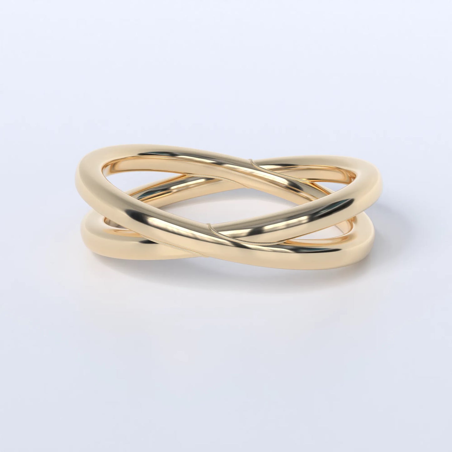 gold ring made of 2 interlocking rings