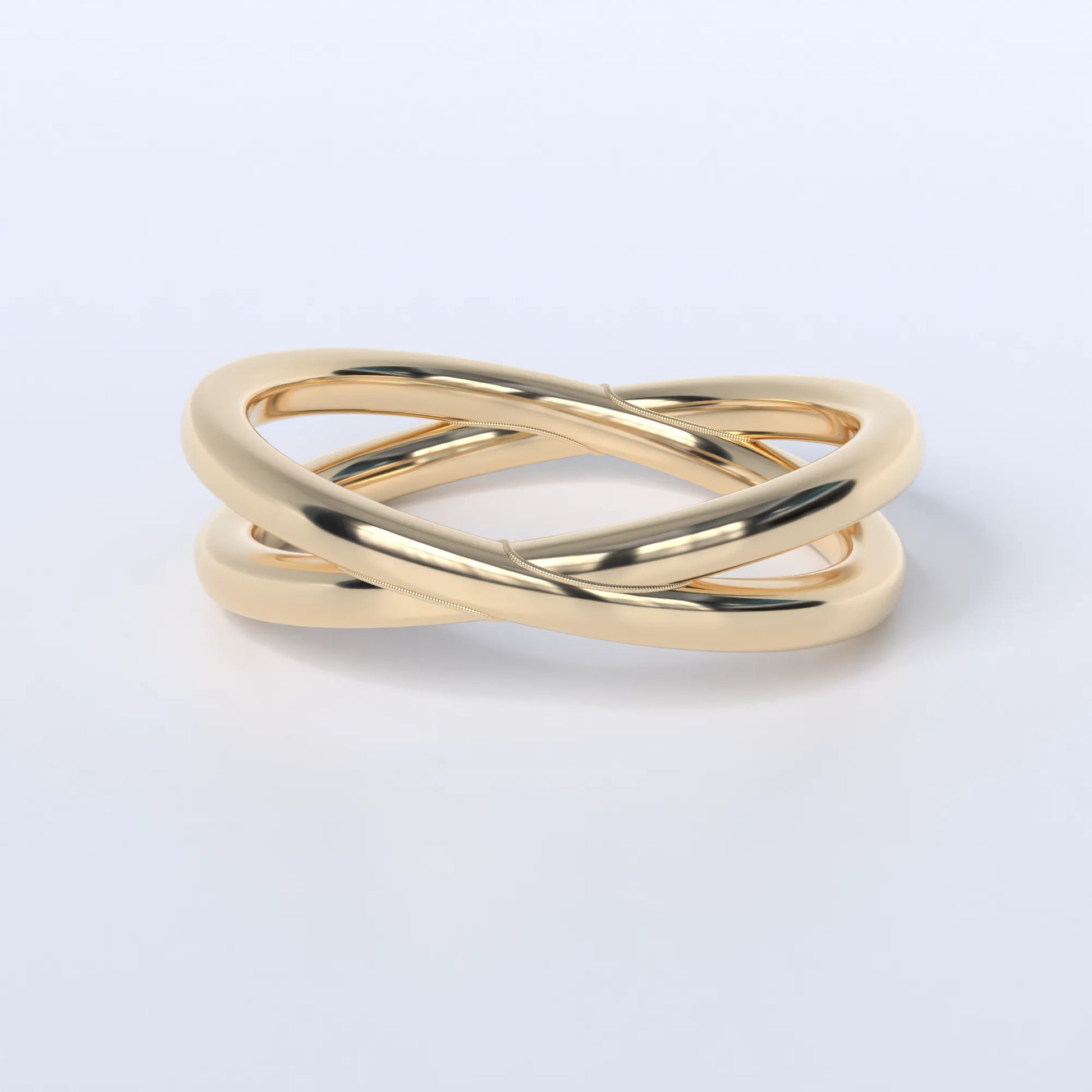gold ring made of 2 interlocking rings