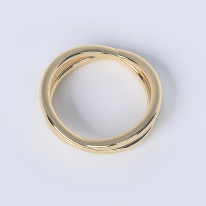gold ring made of 2 interlocking rings