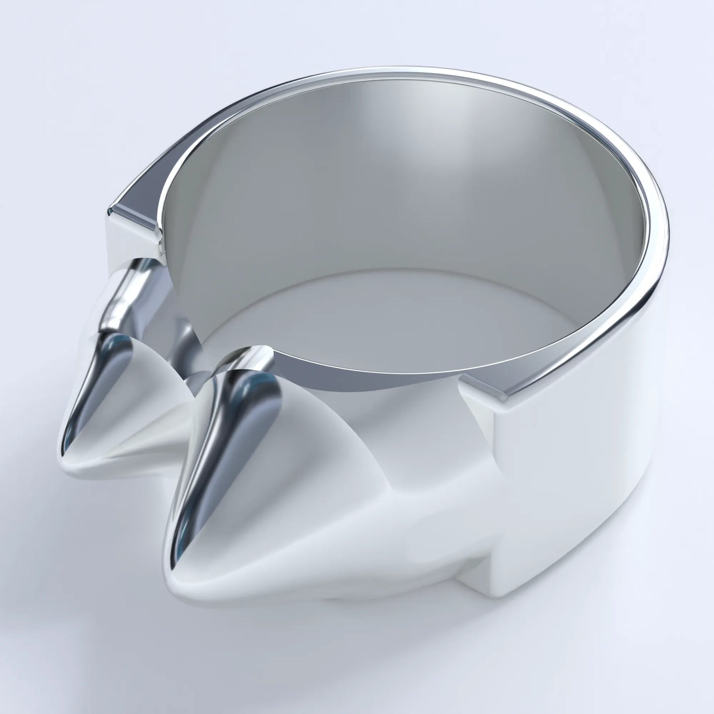 Gold mountain shaped ring with 2 peaks