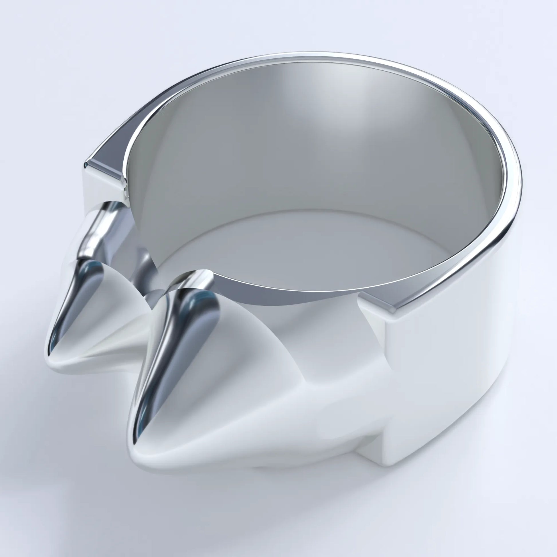 Gold mountain shaped ring with 2 peaks