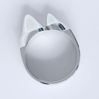 silver mountain shaped ring with 2 peaks