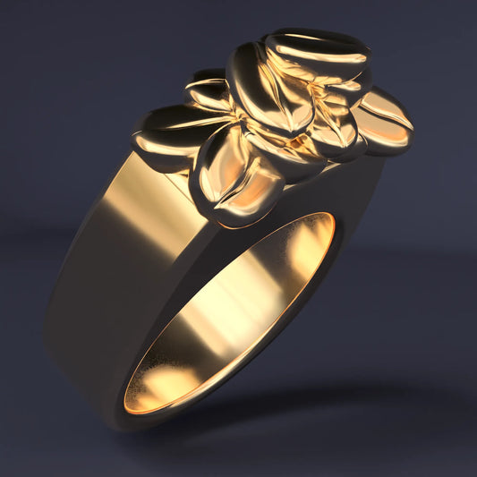 Coffee Bean Ring in 14ct Yellow Gold