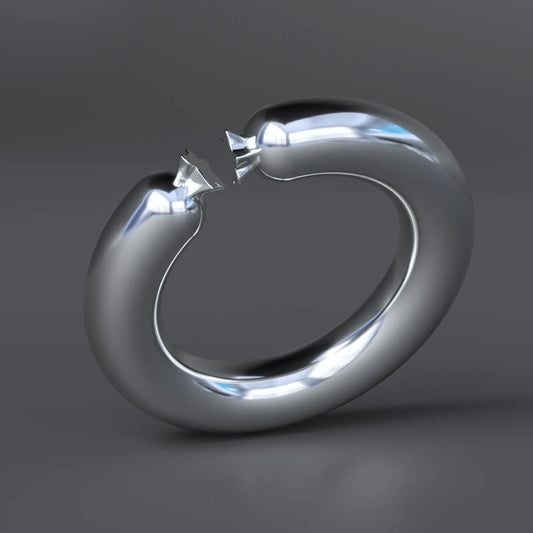 Sausage Shaped Ring in Sterling Silver