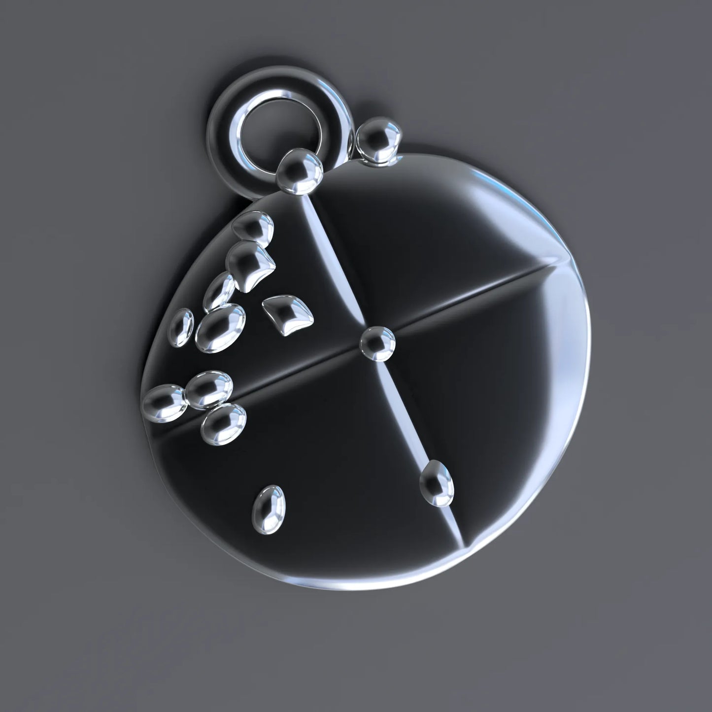 "None Pizza Left Beef" Pendant in Sterling Silver