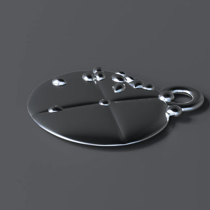 "None Pizza Left Beef" Pendant in Sterling Silver