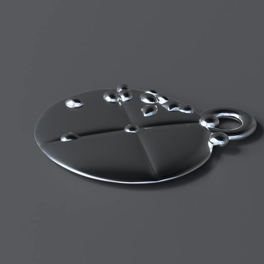 "None Pizza Left Beef" Pendant in Sterling Silver
