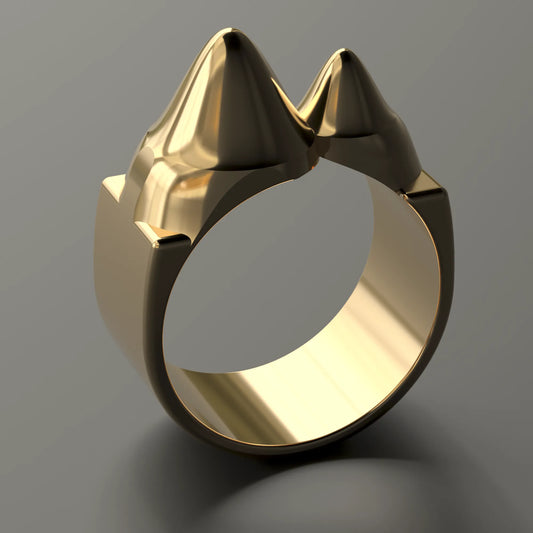 "HOUNDSTOOTH" Ring in 14ct Yellow Gold