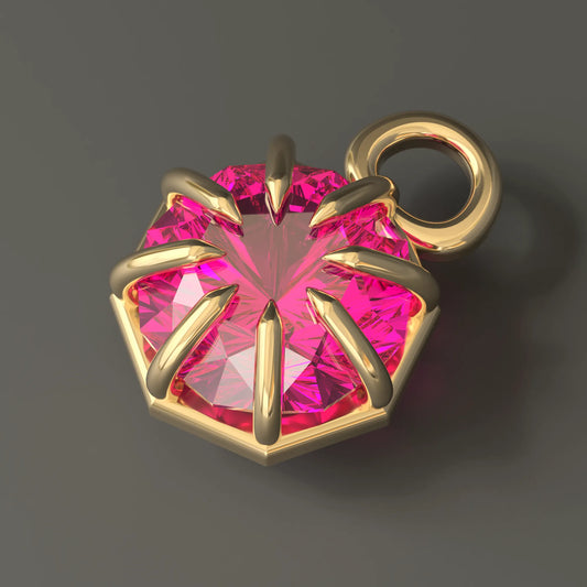 Ruby Cage Pendant in 9ct Gold