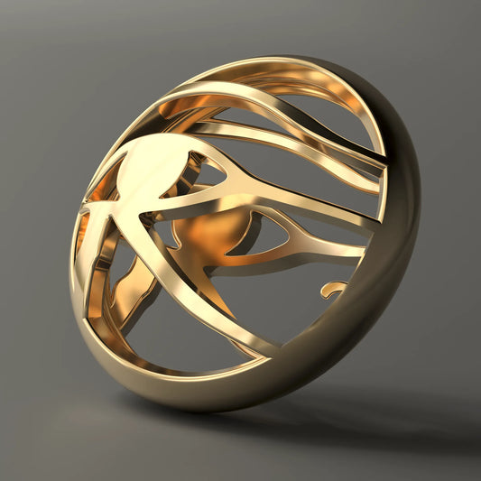 Eye of Horus Charm Pendant in 9ct Yellow Gold