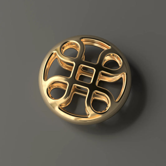 Looped Square Pendant in 9ct Yellow Gold